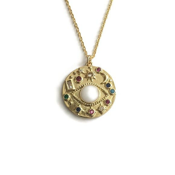 Evil Eye Jewel crystal Necklace - Picture 2 of 6